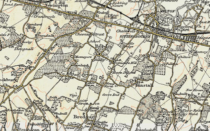 Old map of Harman's Corner in 1897-1898
