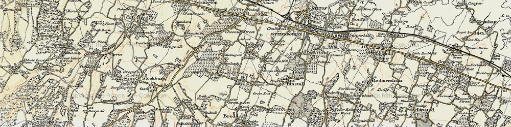 Old map of Harman's Corner in 1897-1898