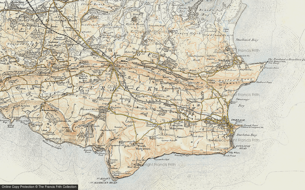 Old Map of Harman's Cross, 1899-1909 in 1899-1909