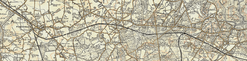 Old map of Harmans Water in 1897-1909