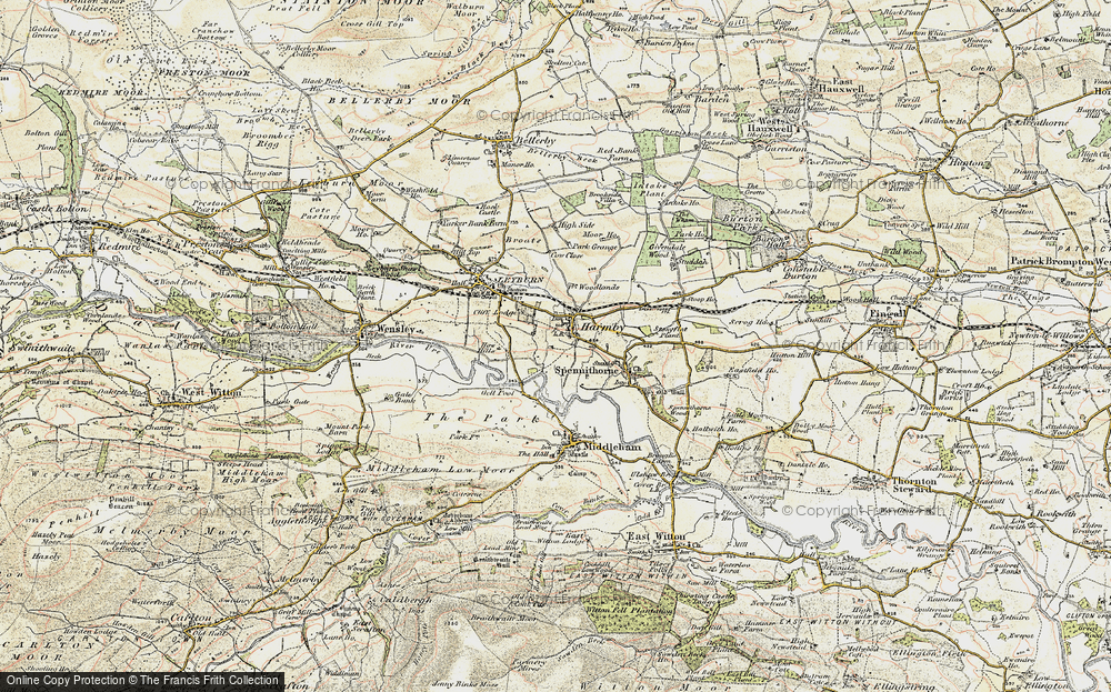 Old Map of Harmby, 1904 in 1904
