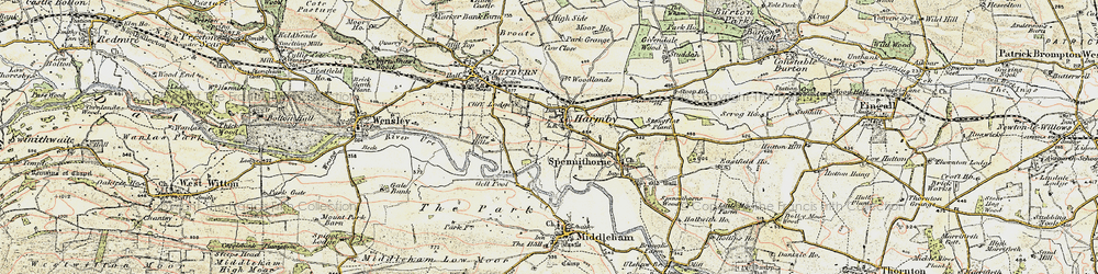 Old map of Harmby in 1904