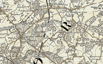 Old map of Harmer Green in 1898-1899