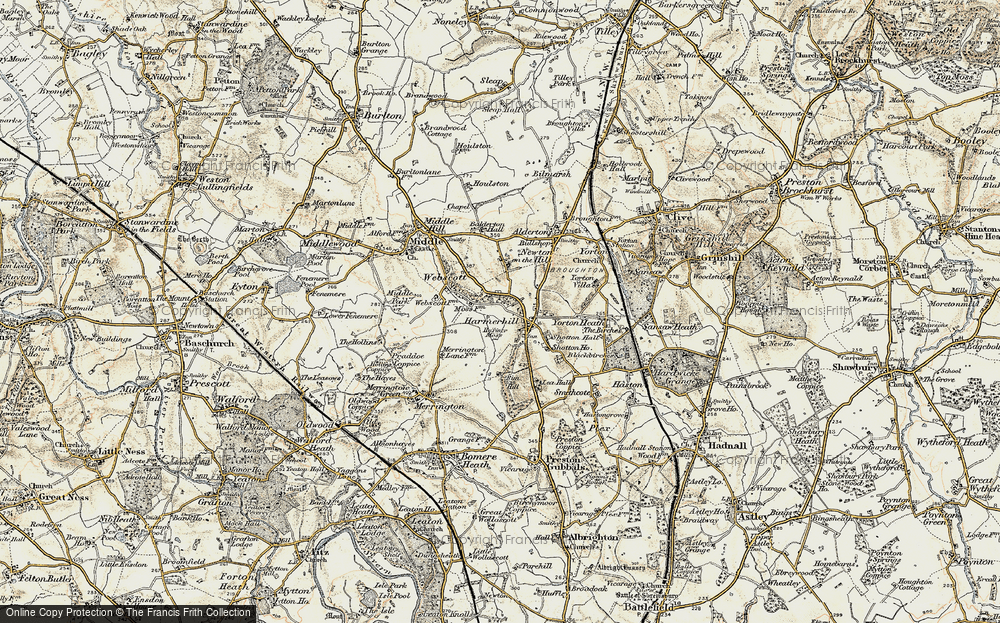 Old Map of Harmer Hill, 1902 in 1902