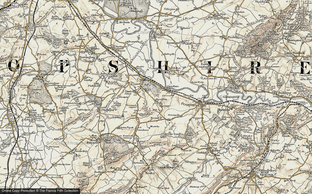 Old Map of Harnage, 1902 in 1902