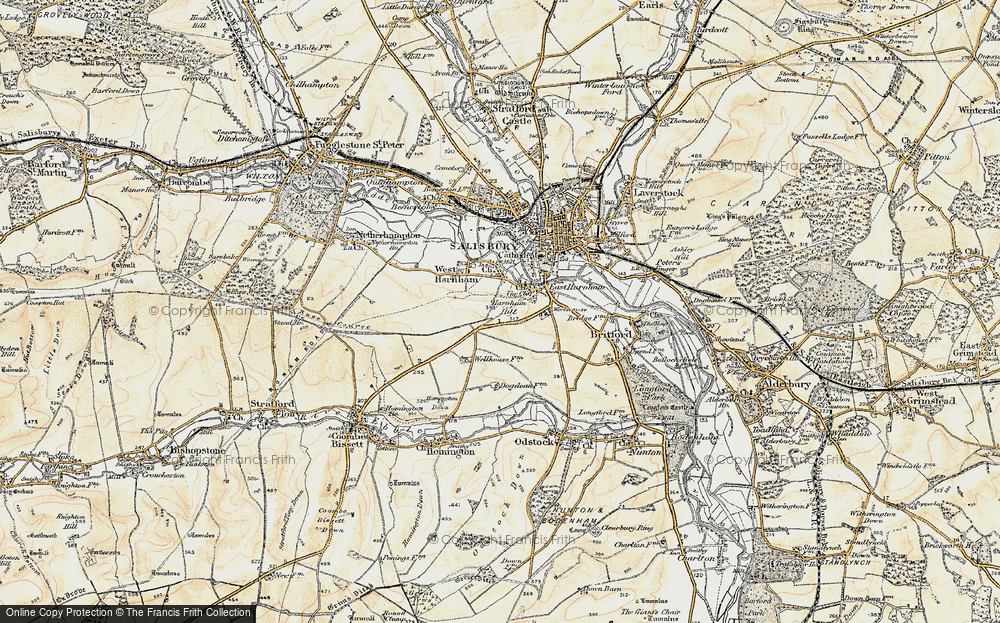 Old Map of Harnham, 1897-1898 in 1897-1898