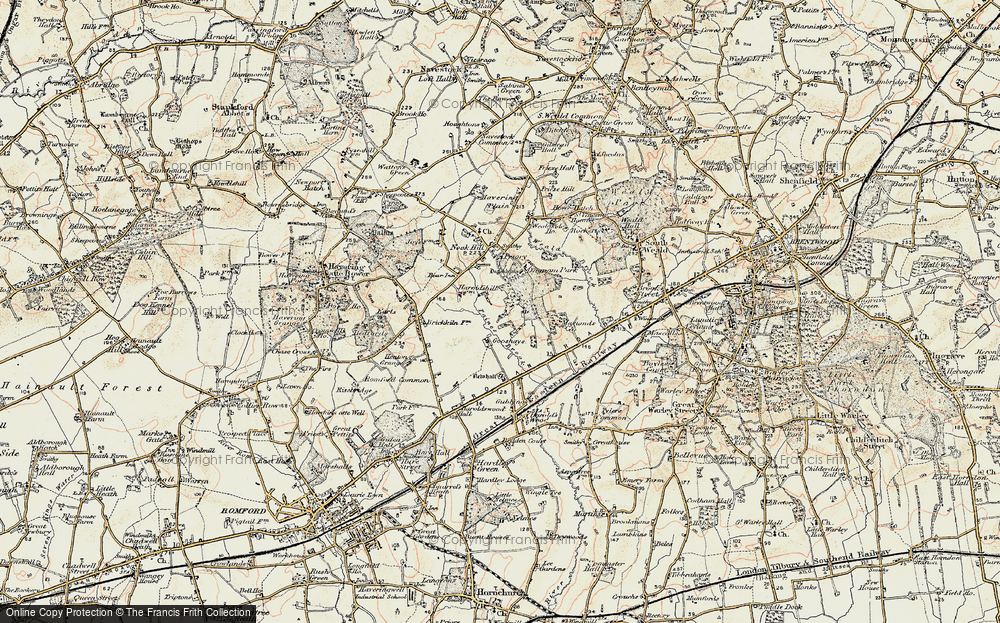 Old Map of Harold Hill, 1898 in 1898