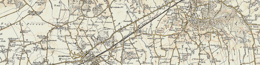 Old map of Harold Wood in 1898