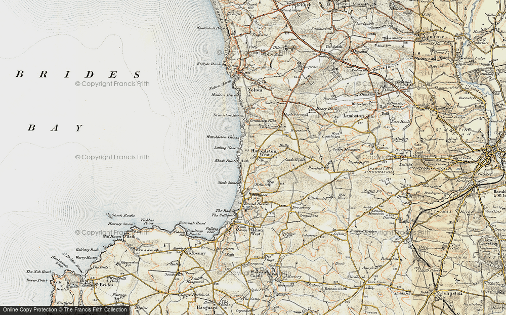 Old Map of Haroldston West, 0-1912 in 0-1912
