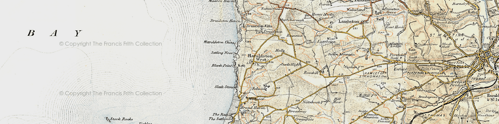Old map of Haroldston West in 0-1912