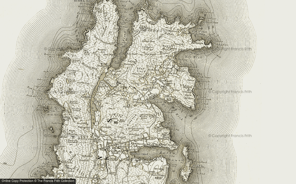 Old Map of Haroldswick, 1912 in 1912