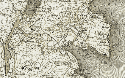 Old map of Haroldswick in 1912