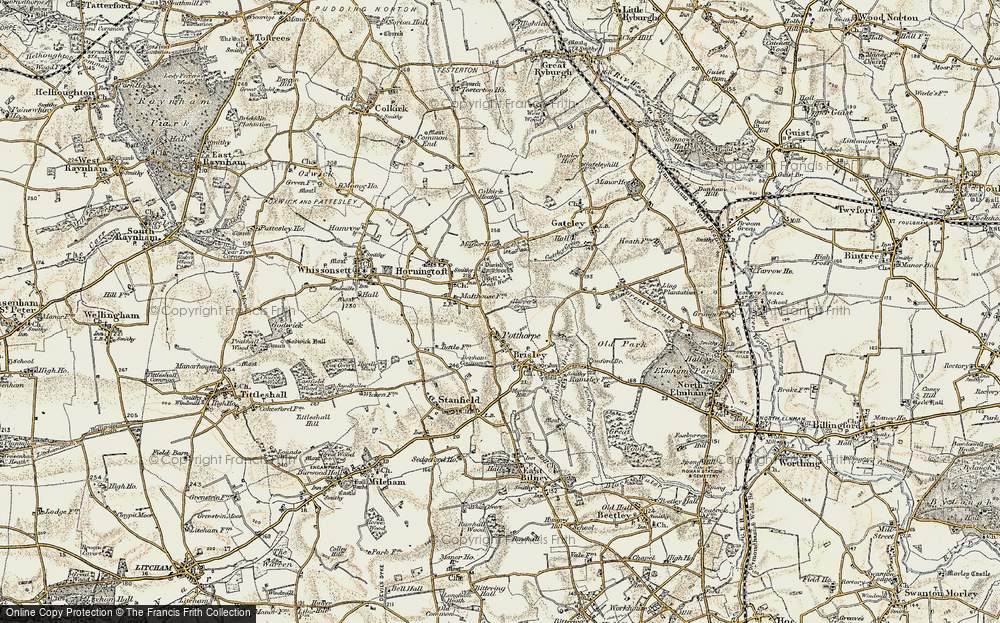 Old Map of Harper's Green, 1901-1902 in 1901-1902