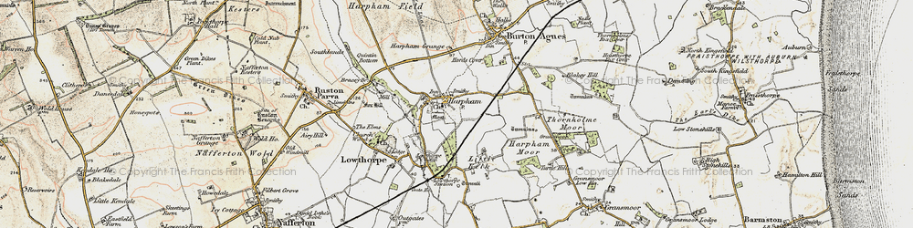 Old map of Harpham in 1903-1904