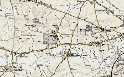 Old map of Harpole in 1898-1901