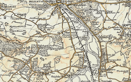 Old map of Harpsden in 1897-1909
