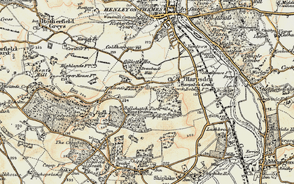 Old map of Harpsden Bottom in 1897-1909