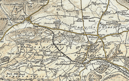 Old map of Harpton in 1900-1903