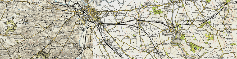 Old map of Harraby in 1901-1904