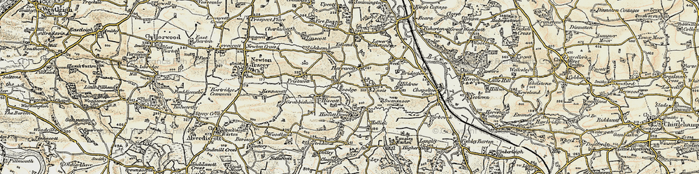 Old map of Harracott in 1900