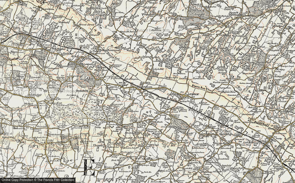 Old Map of Harrietsham, 1897-1898 in 1897-1898