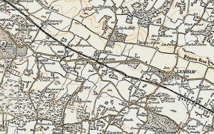 Old map of Harrietsham in 1897-1898