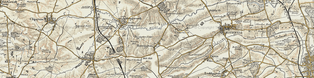 Old map of Harrington in 1901-1902