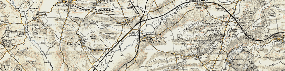 Old map of Harringworth in 1901-1903