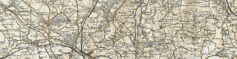 Old map of Harriseahead in 1902-1903