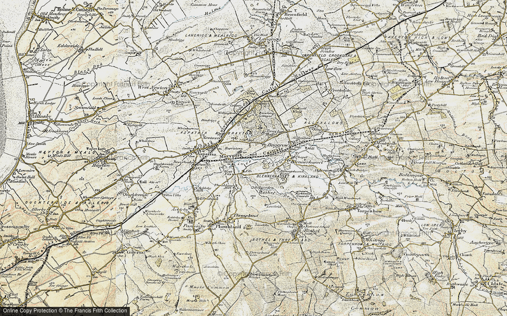 Old Map of Historic Map covering Brayton Park in 1901-1904