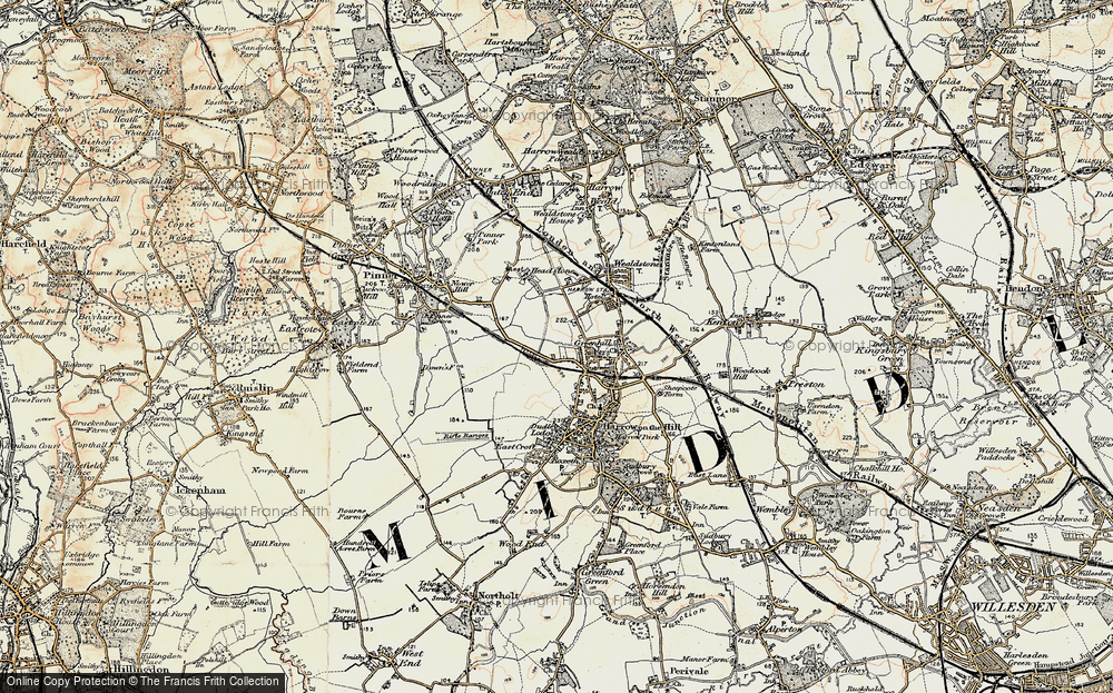 Old Map of Harrow, 1897-1898 in 1897-1898