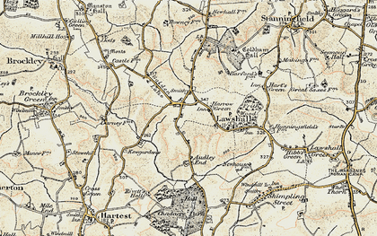 Old map of Harrow Green in 1899-1901