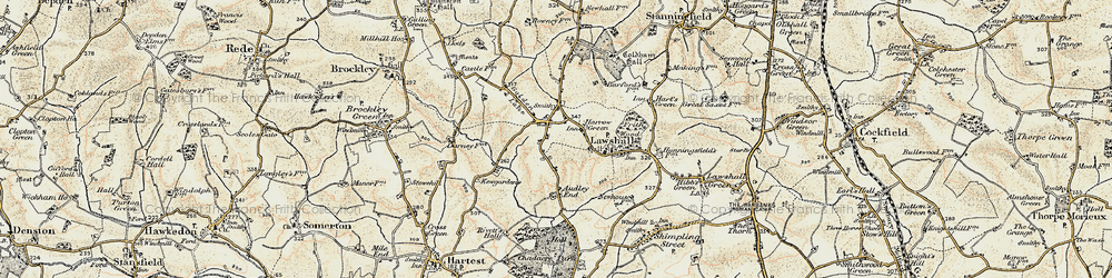 Old map of Harrow Green in 1899-1901