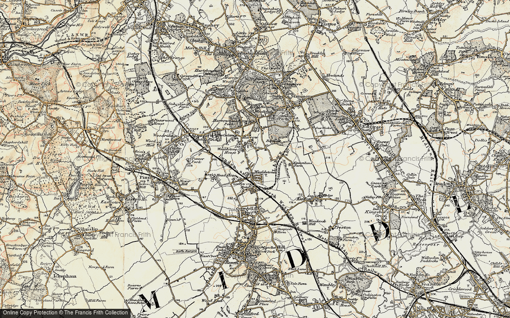 Old Map of Harrow Weald, 1897-1898 in 1897-1898