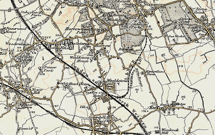 Old map of Harrow Weald in 1897-1898
