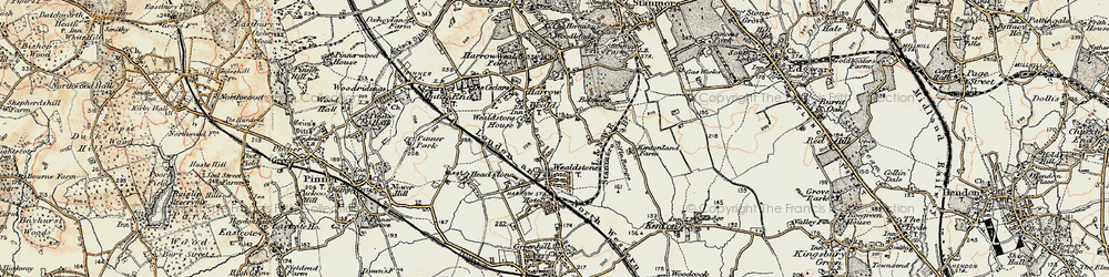 Old map of Harrow Weald in 1897-1898