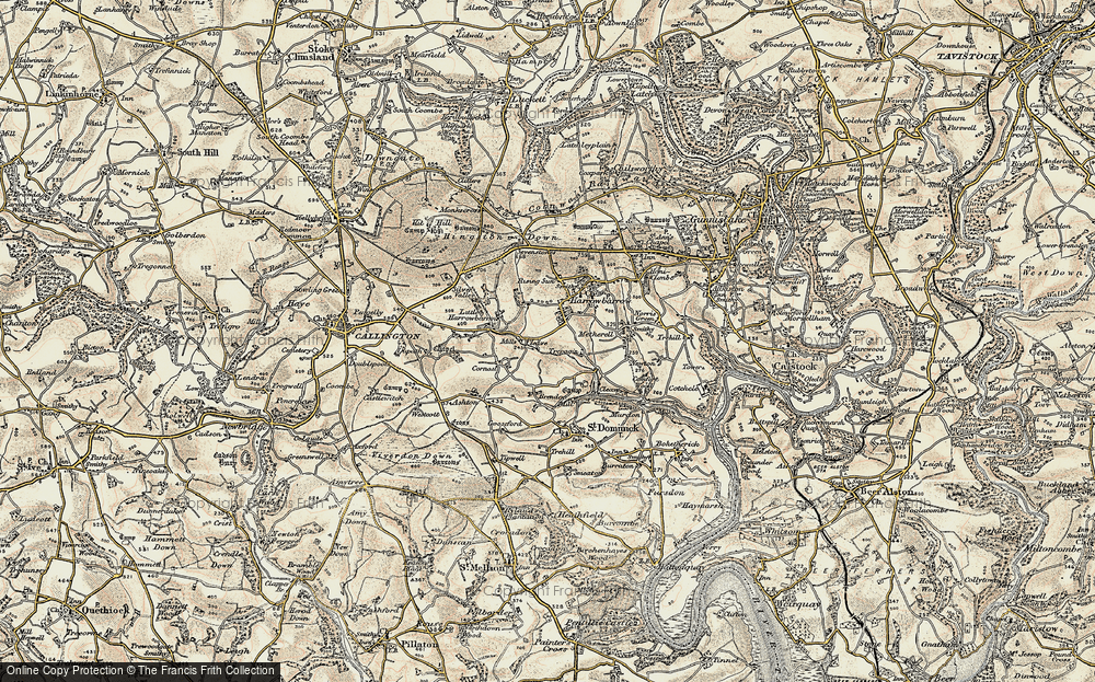 Old Map of Historic Map covering Ashton in 1899-1900