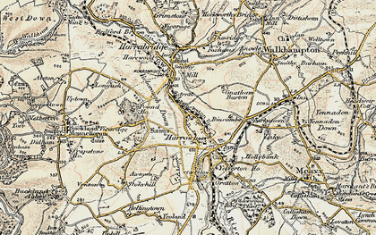 Old map of Harrowbeer in 1899-1900