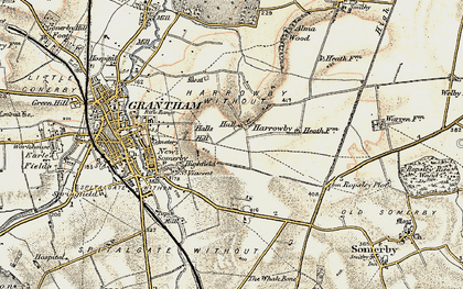 Old map of Harrowby in 1902-1903