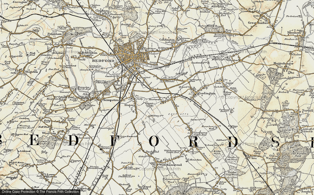 Old Map of Harrowden, 1898-1901 in 1898-1901