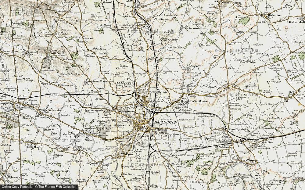 Old Map of Historic Map covering Darlington in 1903-1904