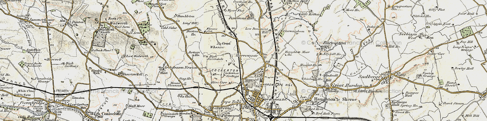 Old map of Whessoe Cott in 1903-1904