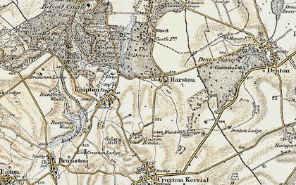Old map of Harston in 1902-1903