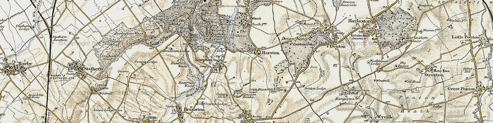 Old map of Harston in 1902-1903