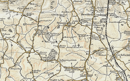 Old map of Hart's Green in 1899-1901