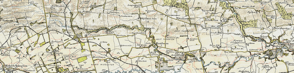 Old map of Hartburn in 1901-1903