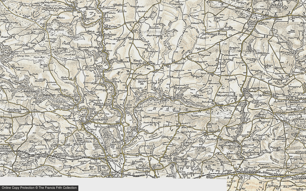 Old Map of Historic Map covering Baronsdown in 1898-1900