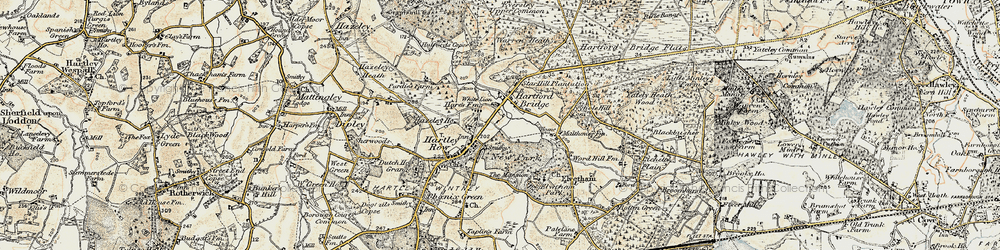 Old map of Hartfordbridge in 1897-1909