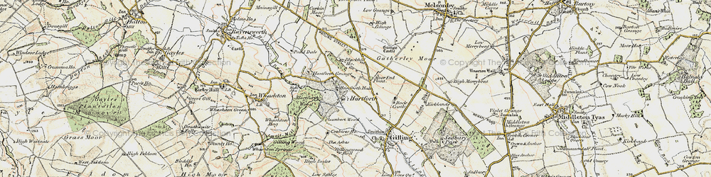 Old map of Hartforth in 1903-1904
