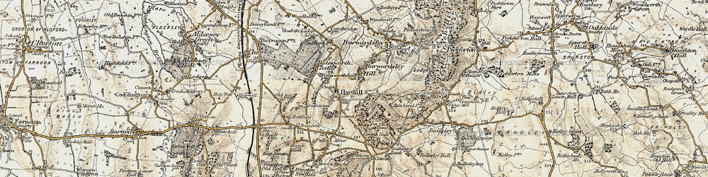 Old map of Harthill in 1902-1903